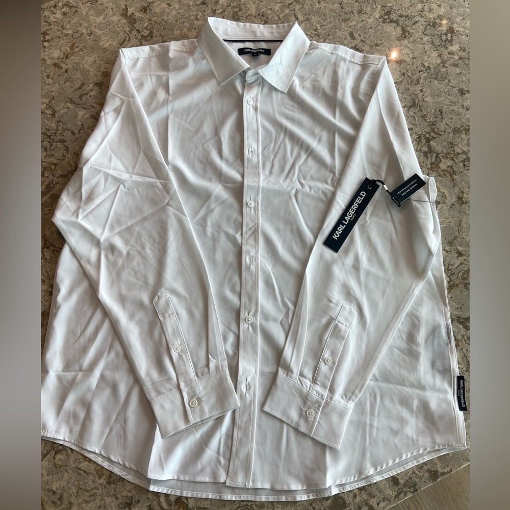 Karl Lagerfeld. White button down. XL. Never before worn. Tags still on.